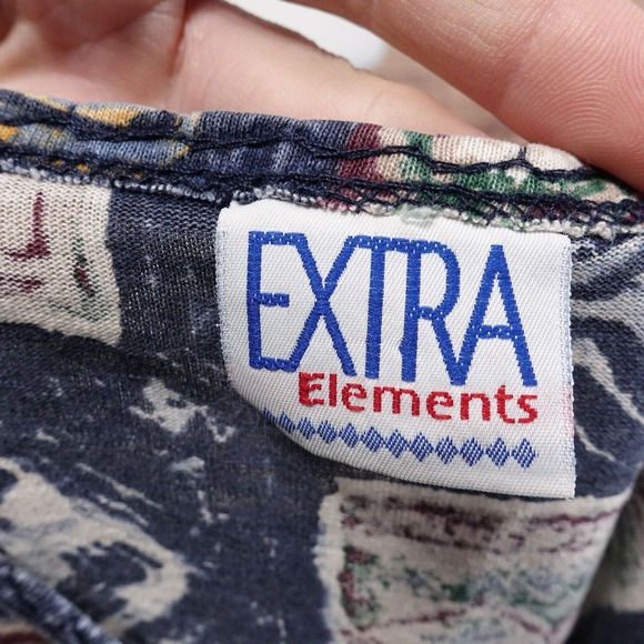 VINTAGE EXTRA ELEMENTS AZTEC PULLOVER WOMENS TOP SHIRT SIZE 18 18W USA MADE 90s - Picture 6 of 7